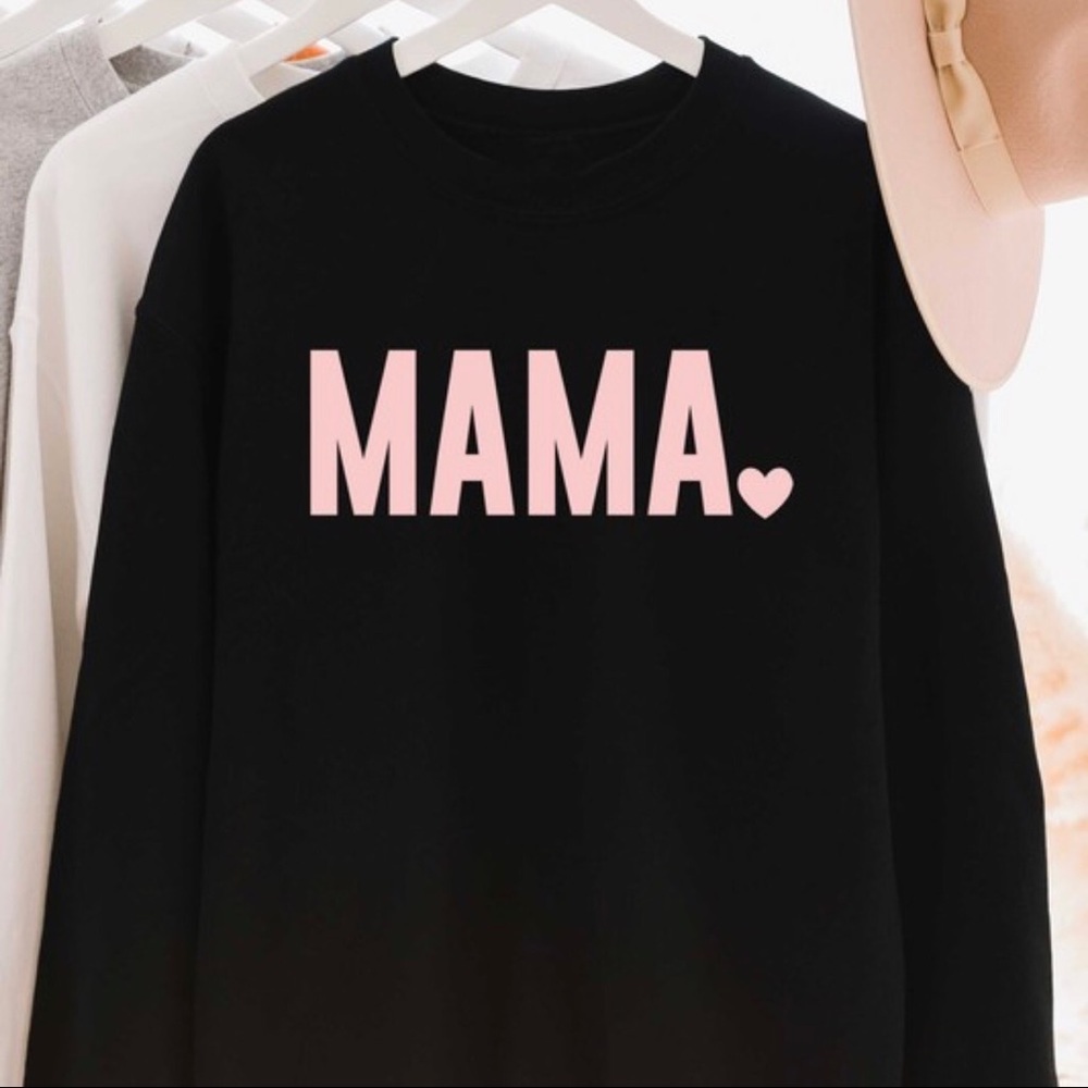 Mama Crew Neck Long Sleeve Sweatshirt